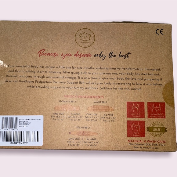 KeaBabies 3 in 1 Postpartum Belly Support Recovery Wrap - Belly Band - Picture 6 of 7